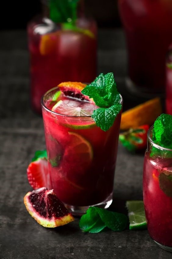 Strawberry Blood Orange Mojito Mocktail