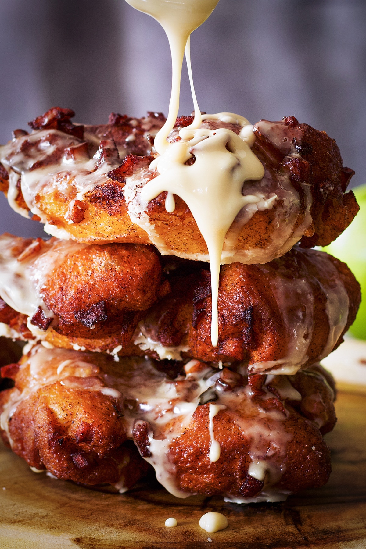 Apple Fritters with Maple Glaze (Overnight Recipe)