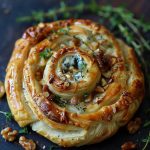Blue Cheese Walnut Thyme Puff Pastry Twirls