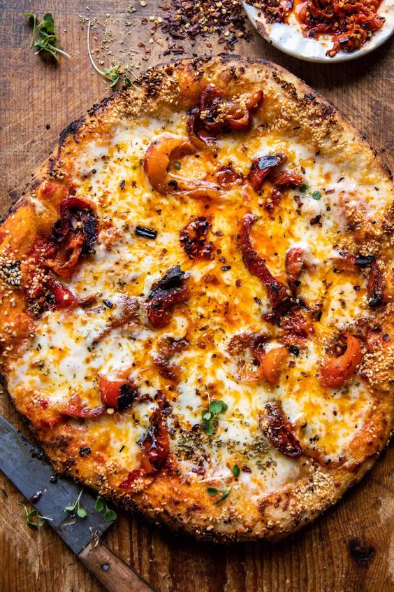 Calabrian Chili Roasted Red Pepper Pizza