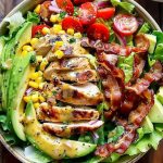 Crisp Honey Mustard Chicken Salad with Avocado and Bacon