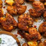 Crispy Cajun Smashed Potatoes with Lemon Garlic Aioli