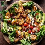 Honey Garlic Shrimp, Corn, and Avocado Bacon Salad