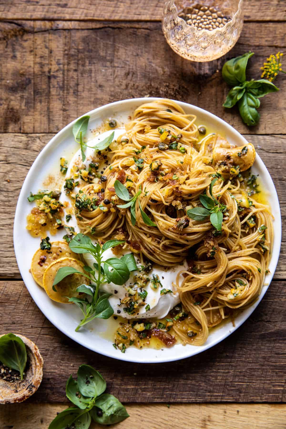 Lemon Butter Pasta with Ricotta and Spicy Breadcrumbs