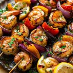 Lemon Garlic Shrimp Skewers