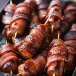 Maple-Glazed Bacon Wrapped Smokies
