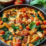 One-Pan Tomato & Spinach Chicken Pasta