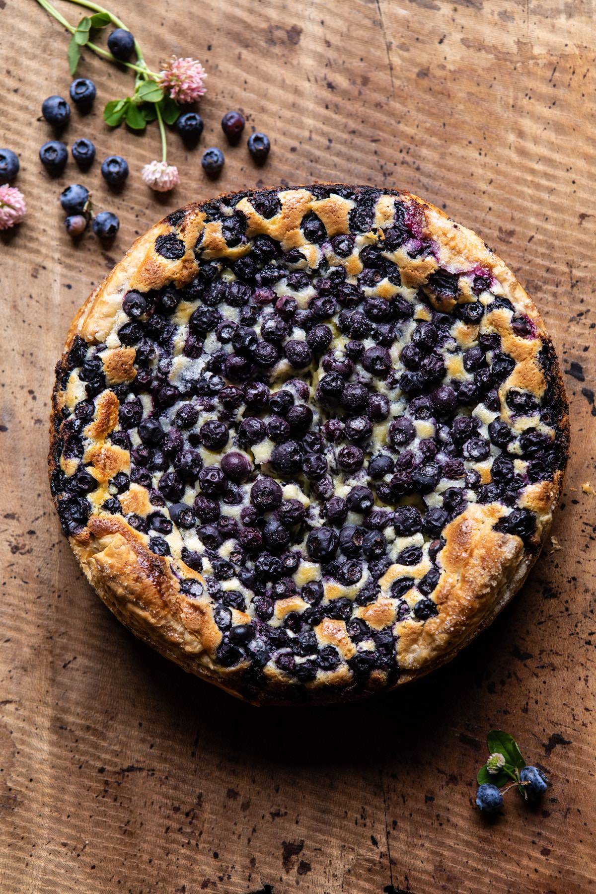 Simple Blueberry Basque Cheesecake