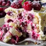 White Chocolate Raspberry Poke Cake