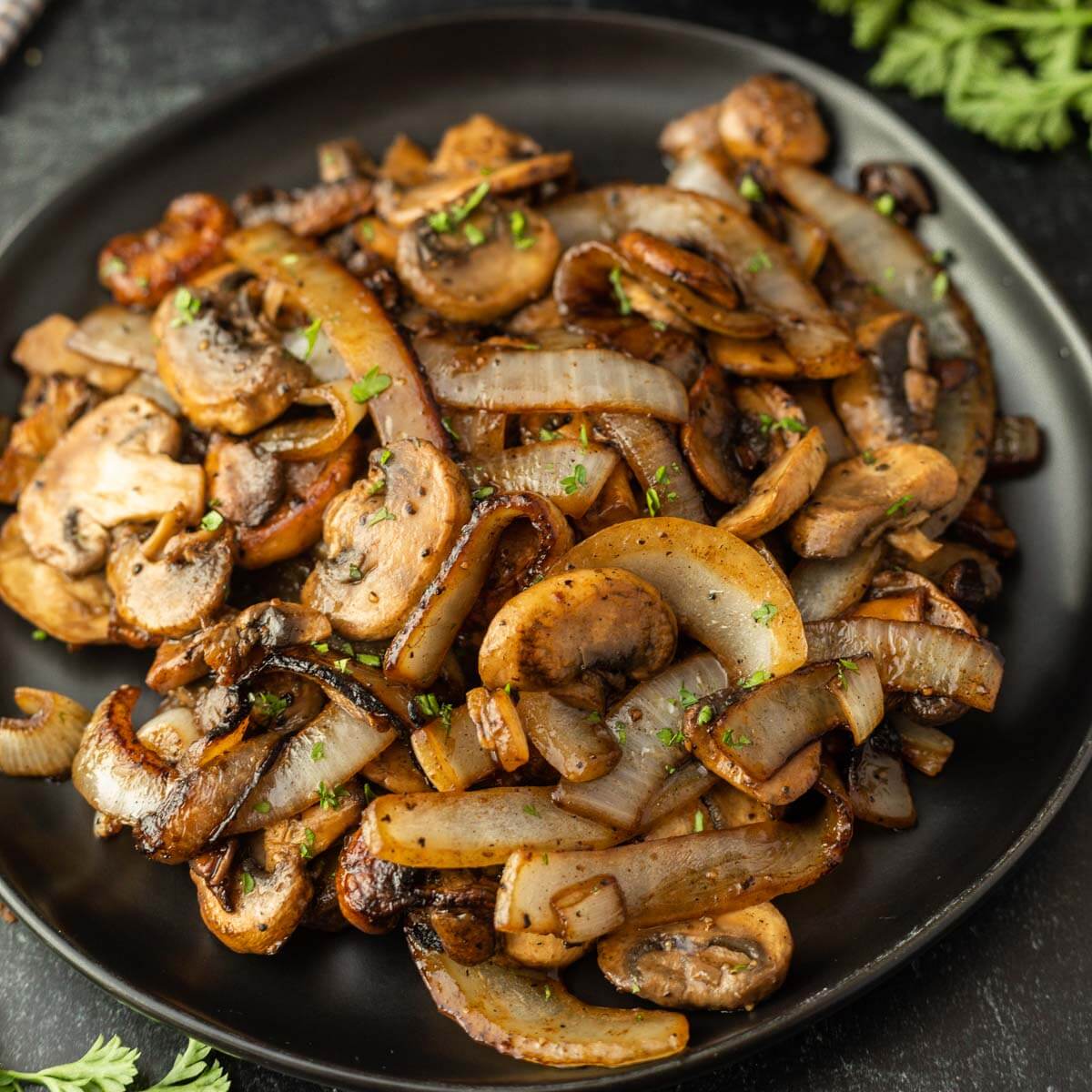 Blackstone Sautéed Mushrooms and Onions for Steak