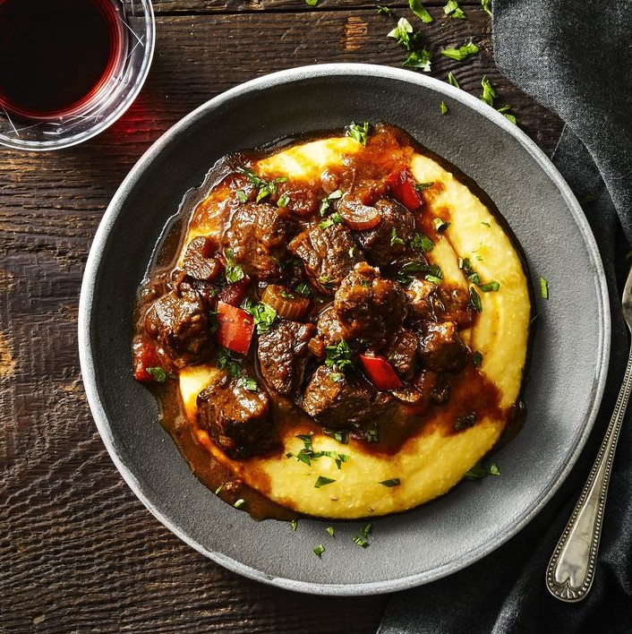 New Orleans Cajun Beef and Grits