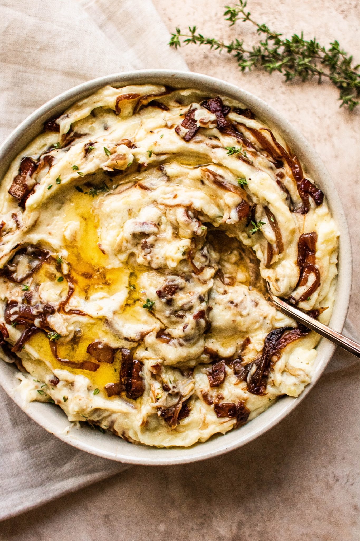 Caramelized Onion and Bacon Mashed Potatoes