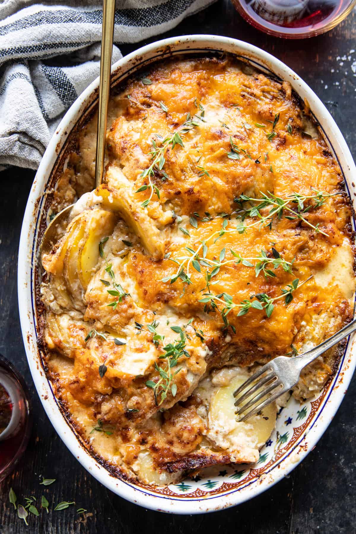 Cheesy Scalloped Potatoes with Caramelized Onions