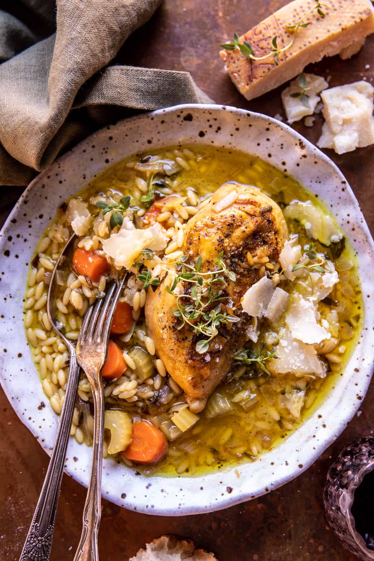 Roasted Herb Butter Chicken and Orzo