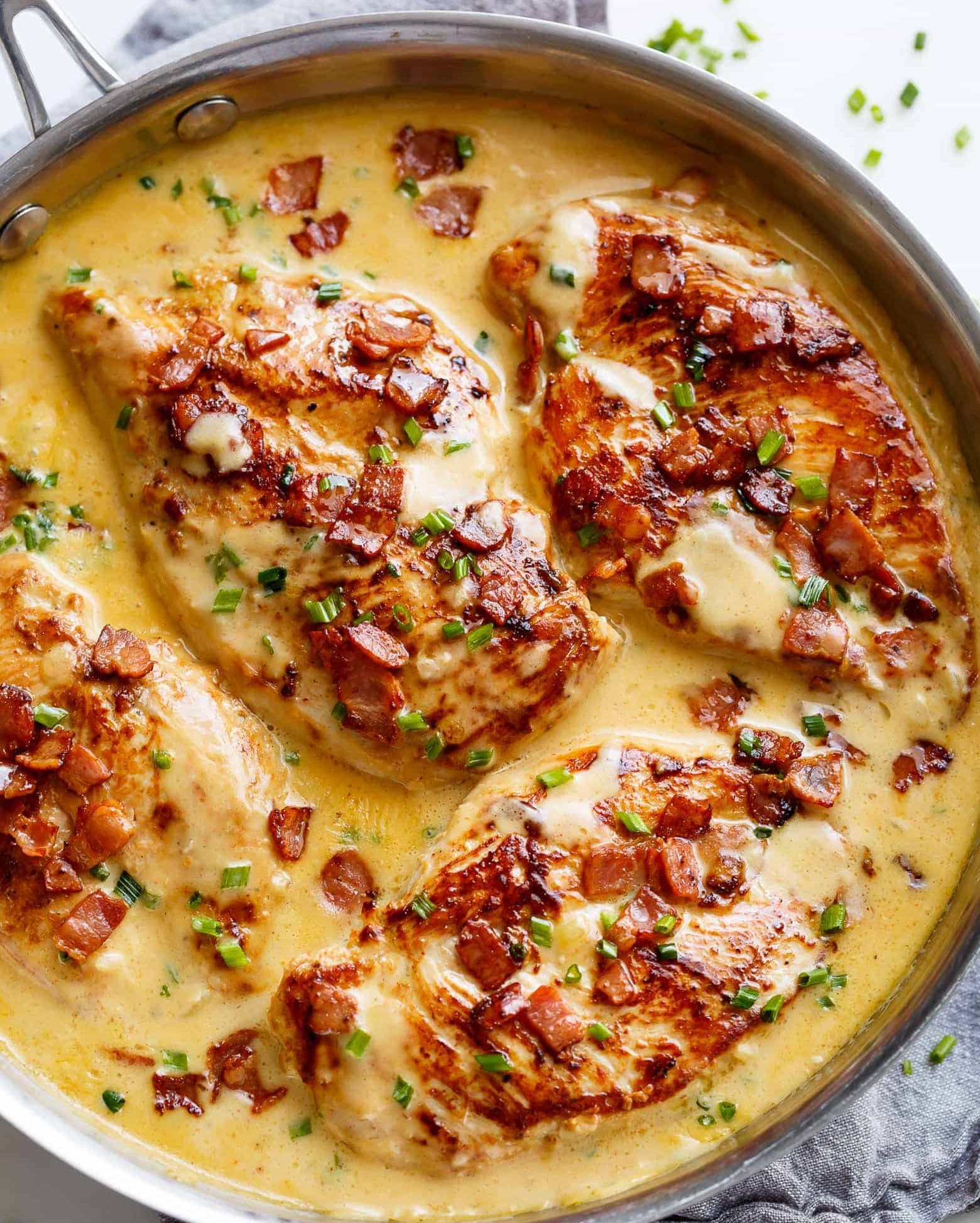 Creamy Beer Cheese Chicken with Bacon