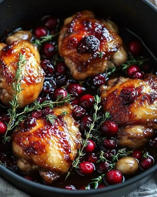 Sweet and Savory Cranberry Glazed Chicken