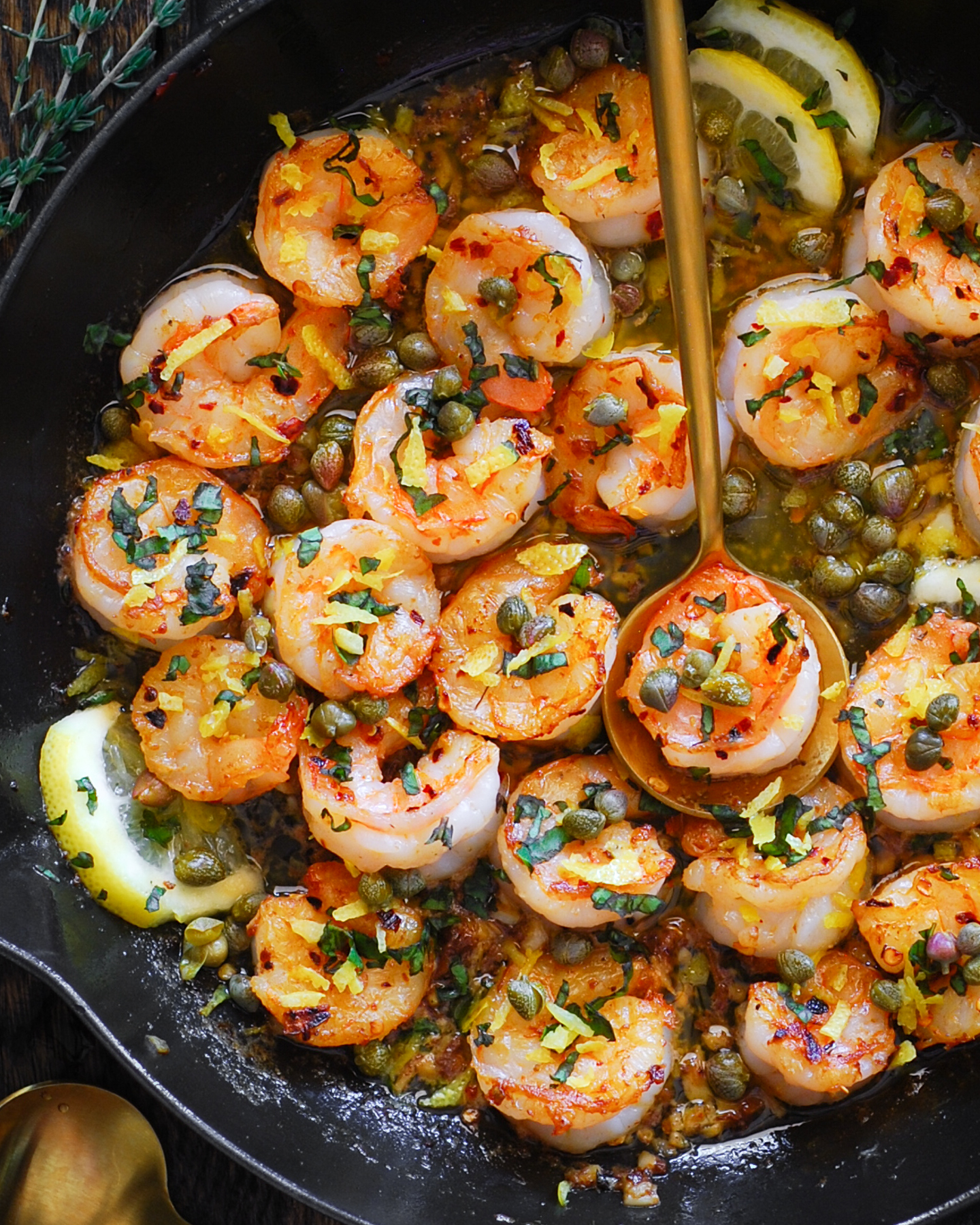 Shrimp Scampi with Capers