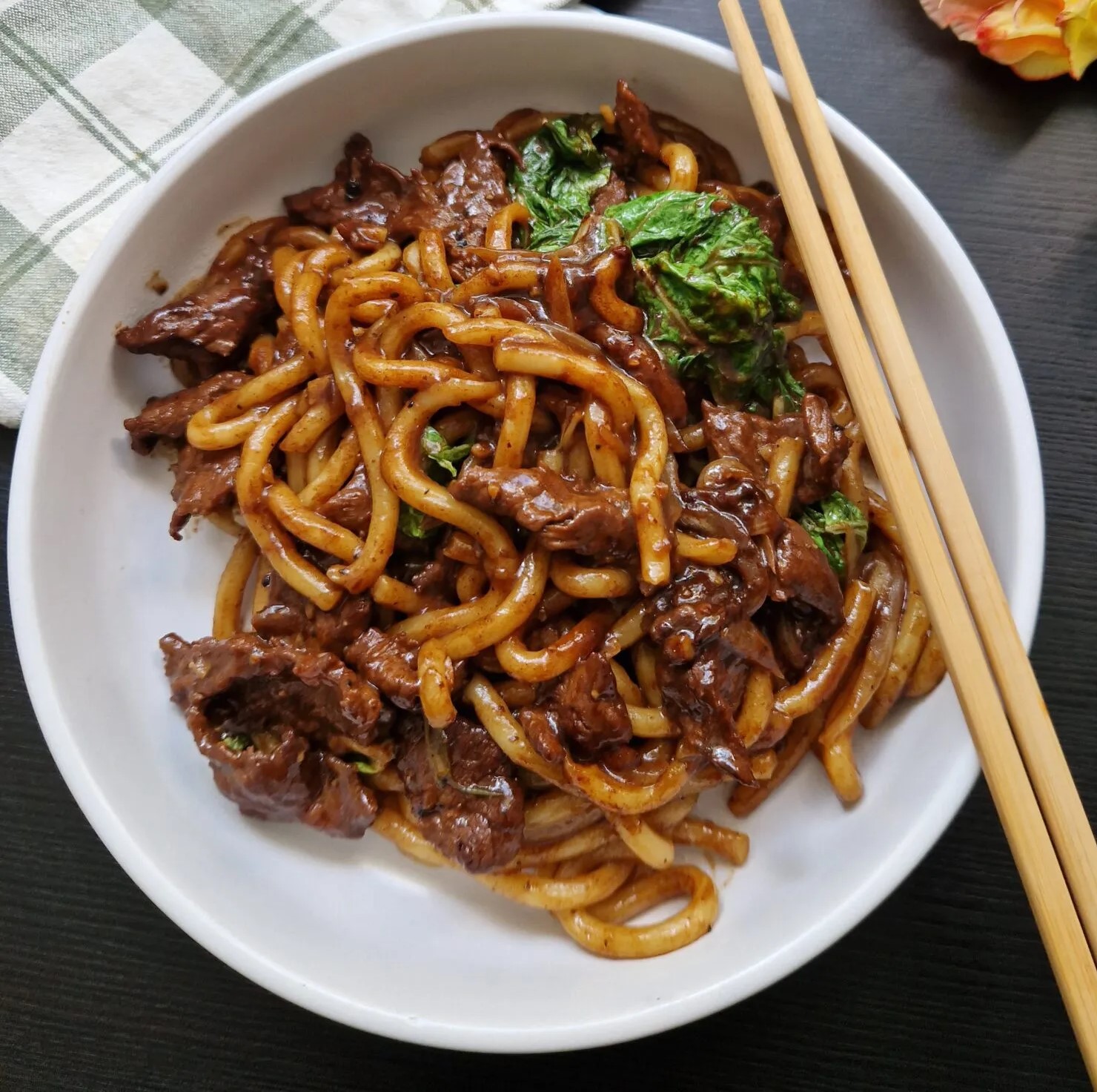 Simple Black Pepper Beef Udon