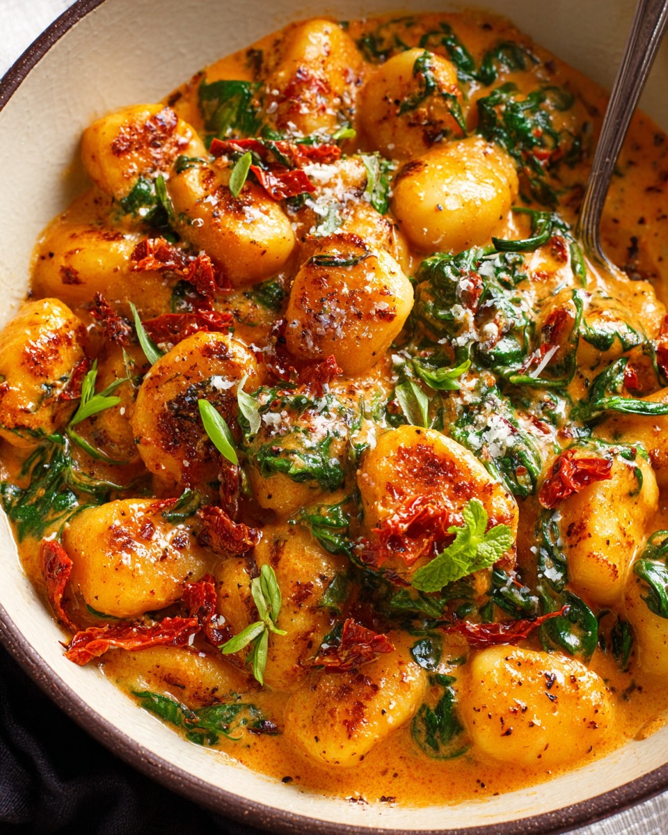 Creamy Tomato Gnocchi with Spinach & Basil 