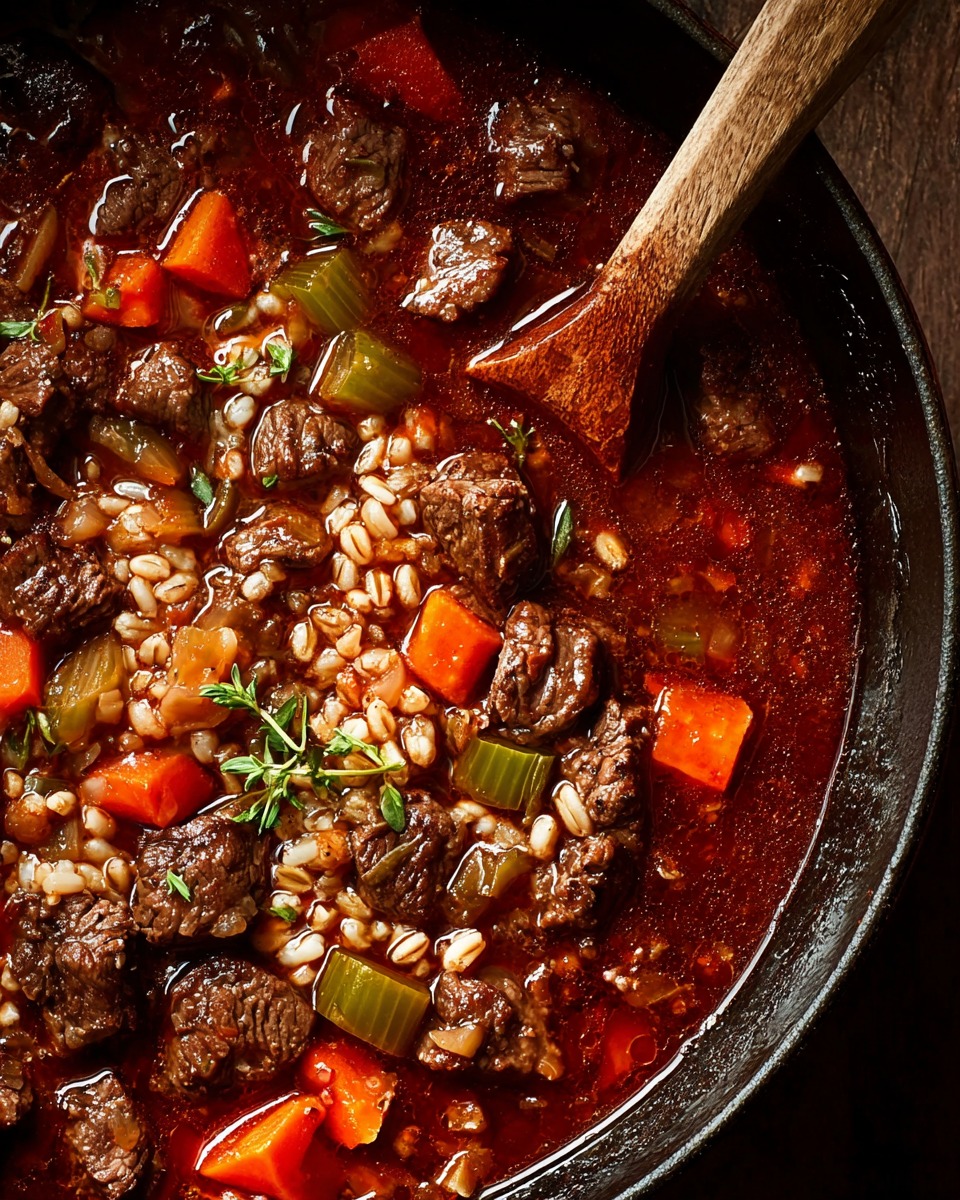 Hearty Beef & Barley Soup with Vegetables