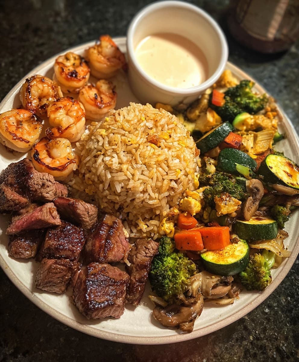 Hibachi Steak & Shrimp Bowl with Fried Rice