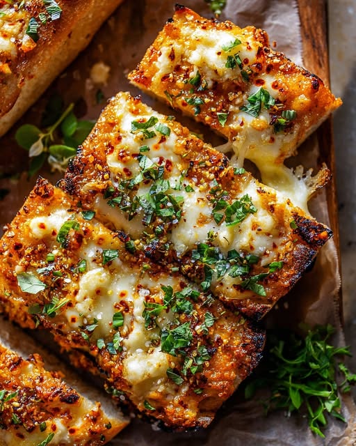 Chili Garlic Mozzarella Bread with Lemon Zest