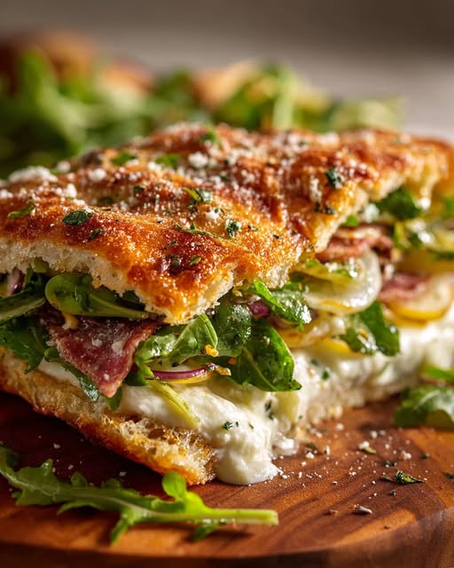 Italian-Style Focaccia Grinder with Mozzarella